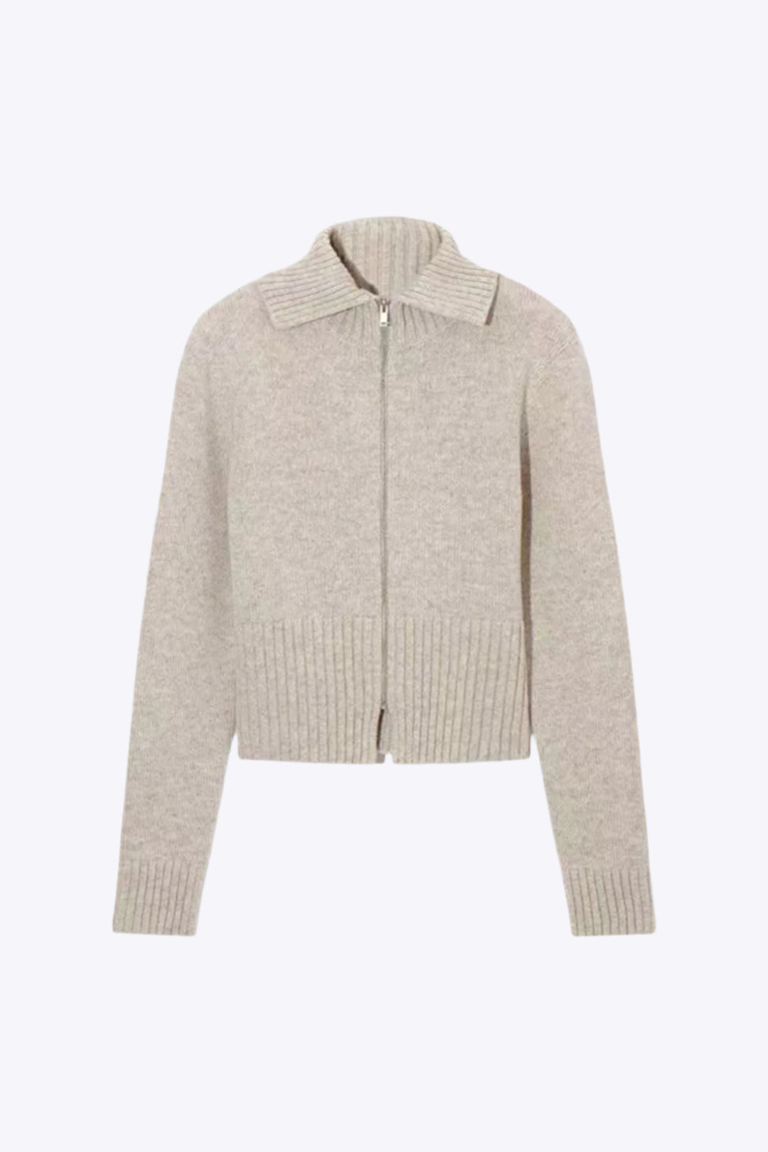 Solid Wool Zipper Cardigan Dreamardi