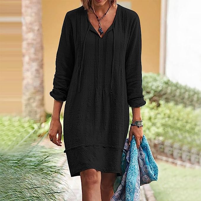 Jessica - Casual Textured Design Woman's Midi Dress
