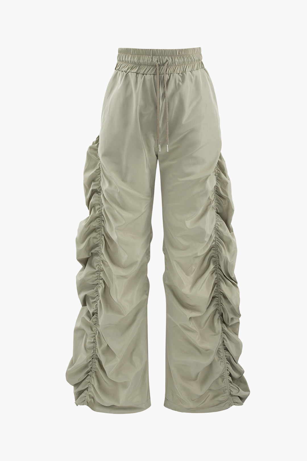Gathered Drawstring Wide Leg Cargo Pants Dreamardi