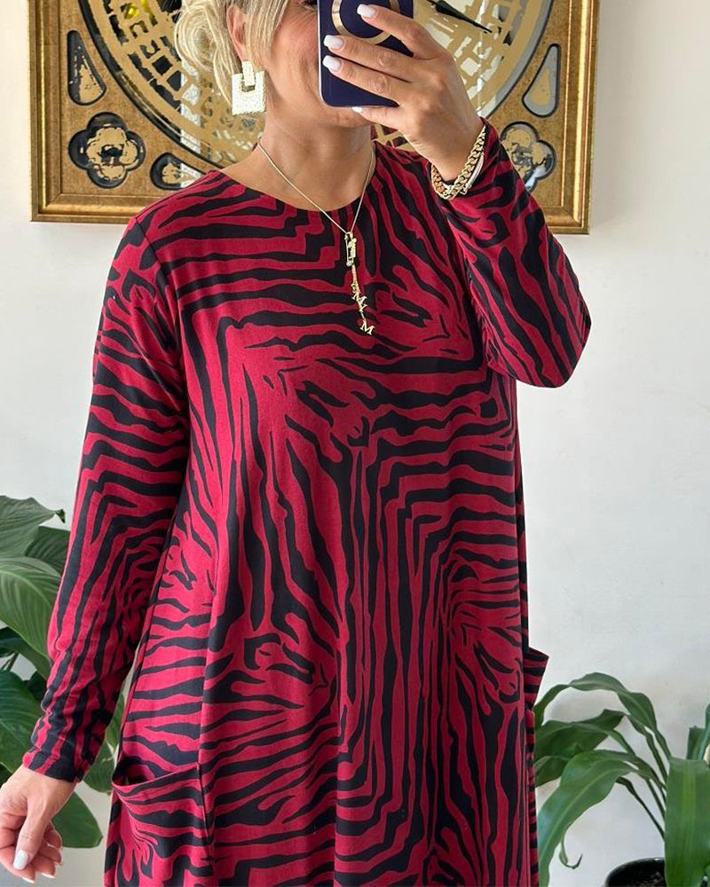 Marvy - Savana Animal Print Loose Summer Dress for Women