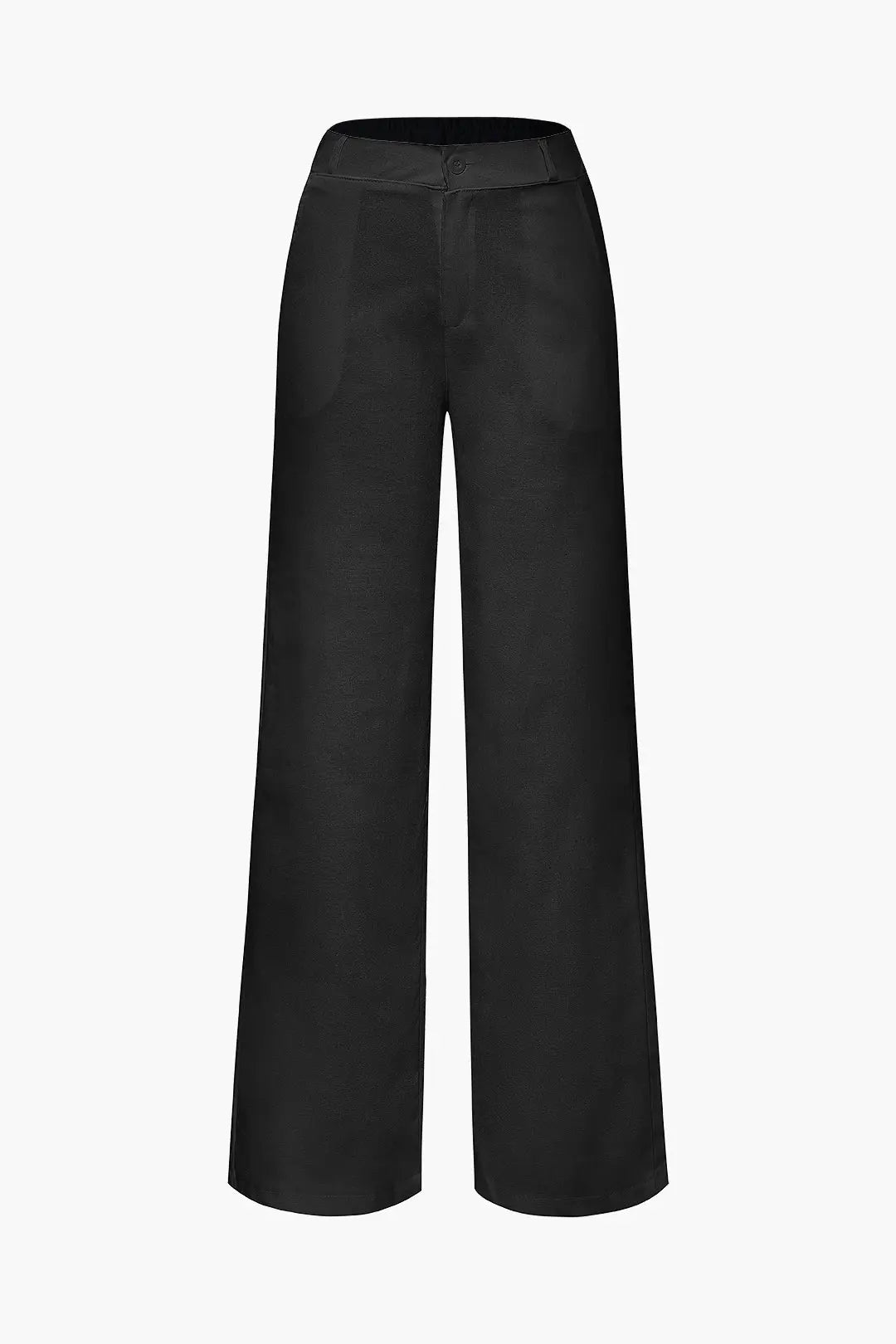 Basic Linen-Blend Straight Leg Pants Dreamardi