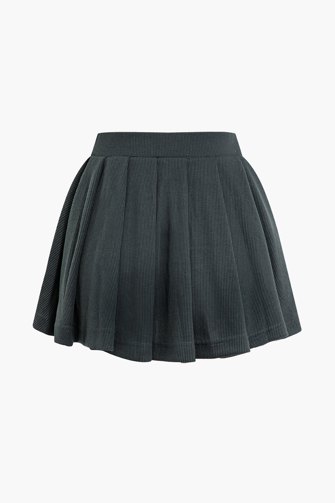 Letter Embroidered Rib Knit Stand Collar Zipper Crop Cardigan And Pleated Mini Skirt Set Dreamardi