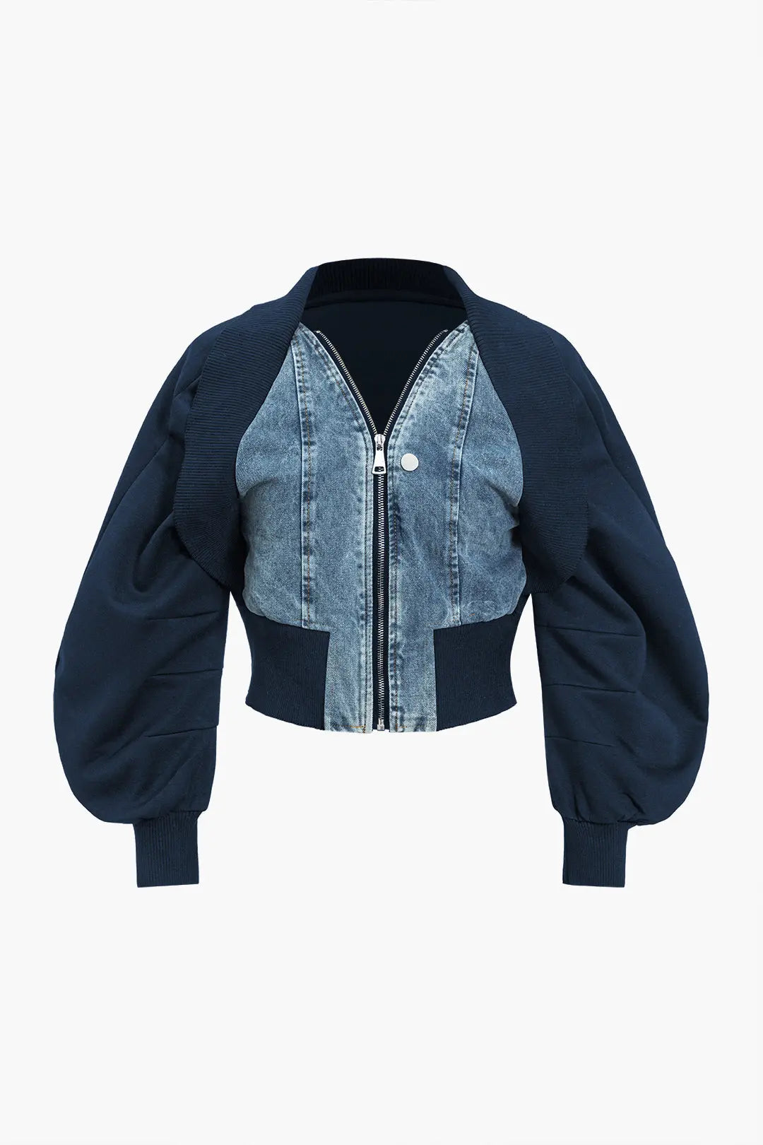 Caitlyn - Stylish Patchwork Zipper Woman's Denim Jacket Dreamardi