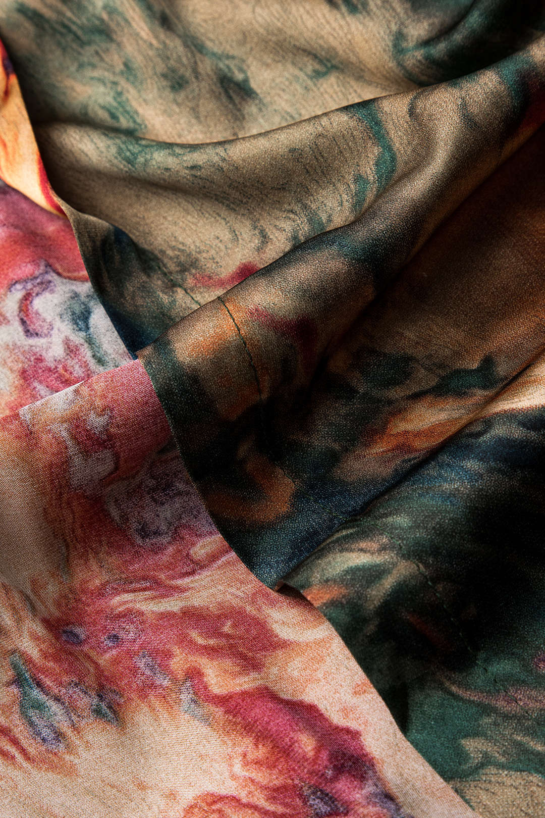 Satin Floral Print Tie Front Skirt Dreamardi