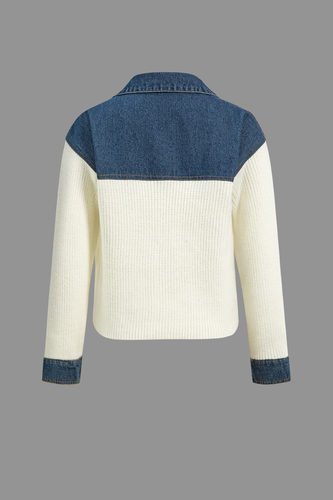 Knit Denim Patchwork Cardigan Dreamardi