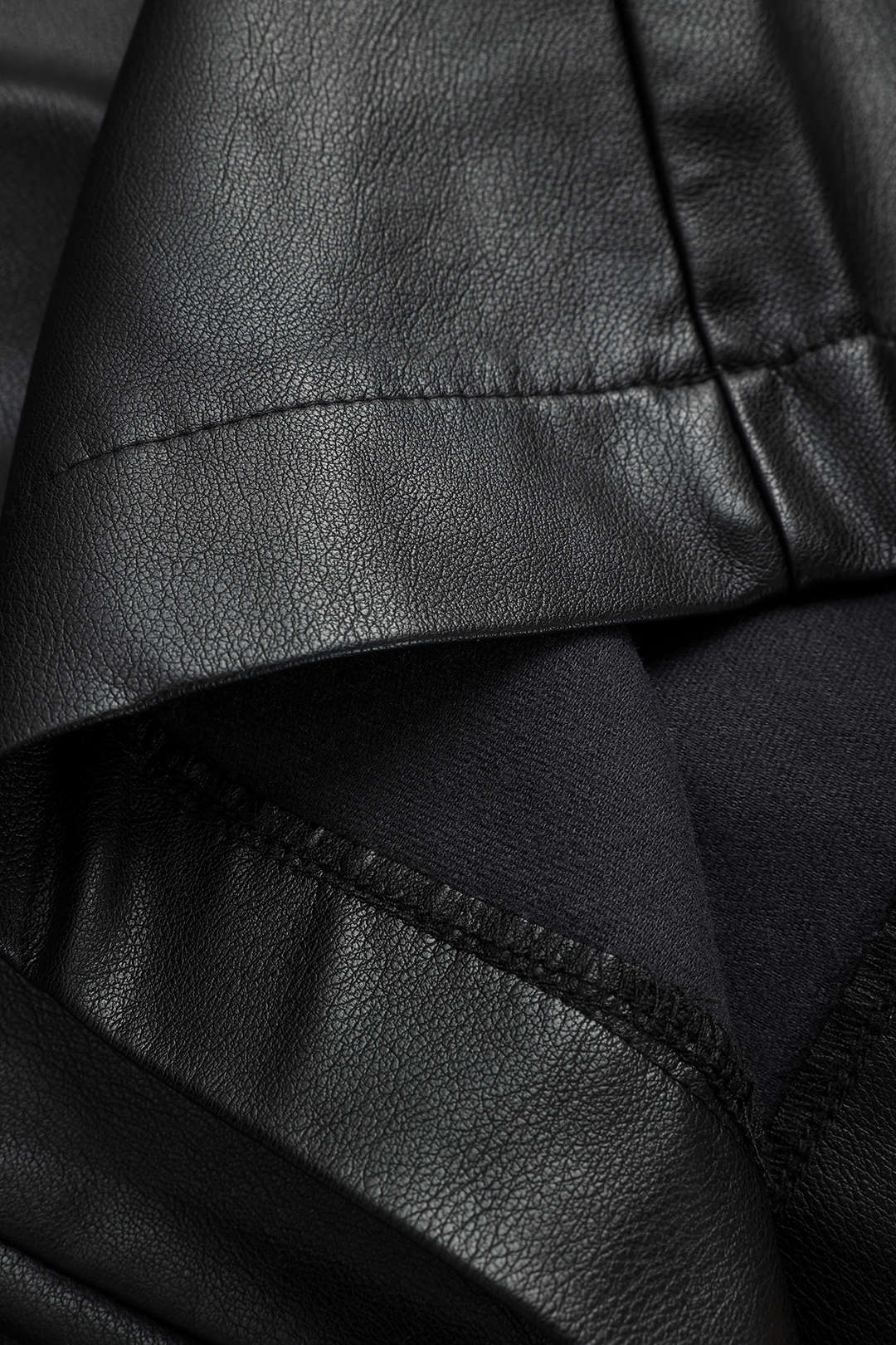 Faux Leather Button Pocket Wide Leg Trousers Dreamardi