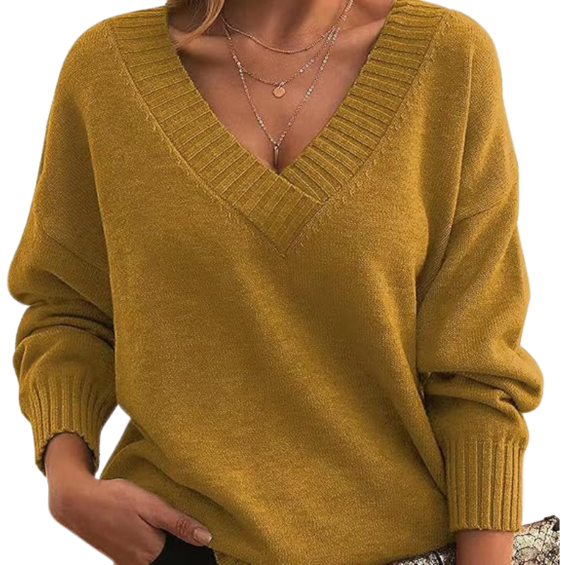 Jemima - Elegant Soft Touch Woman's V-Neck Cashmere Sweater