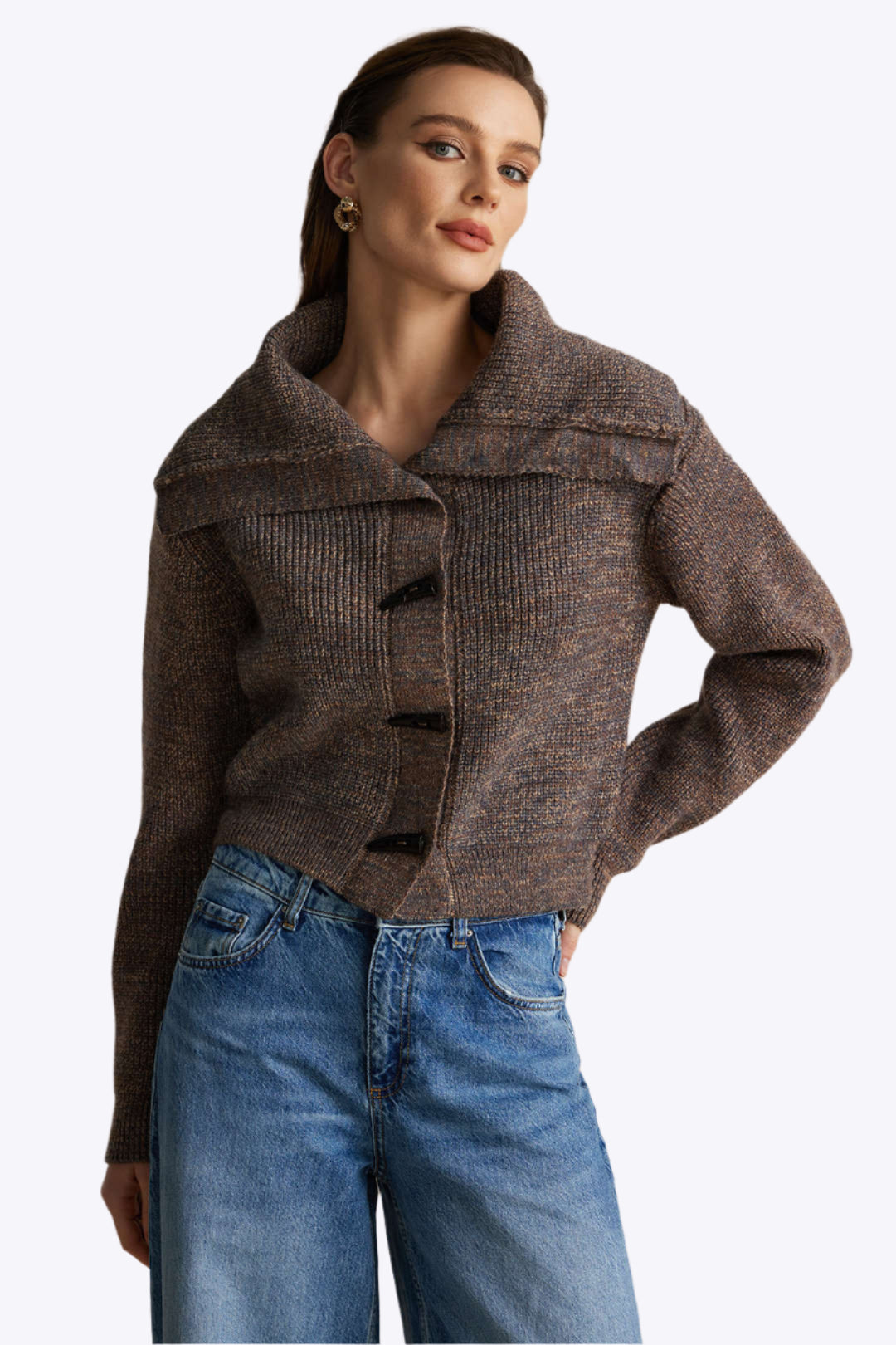 Knit Button Long-Sleeve Cardigan Dreamardi