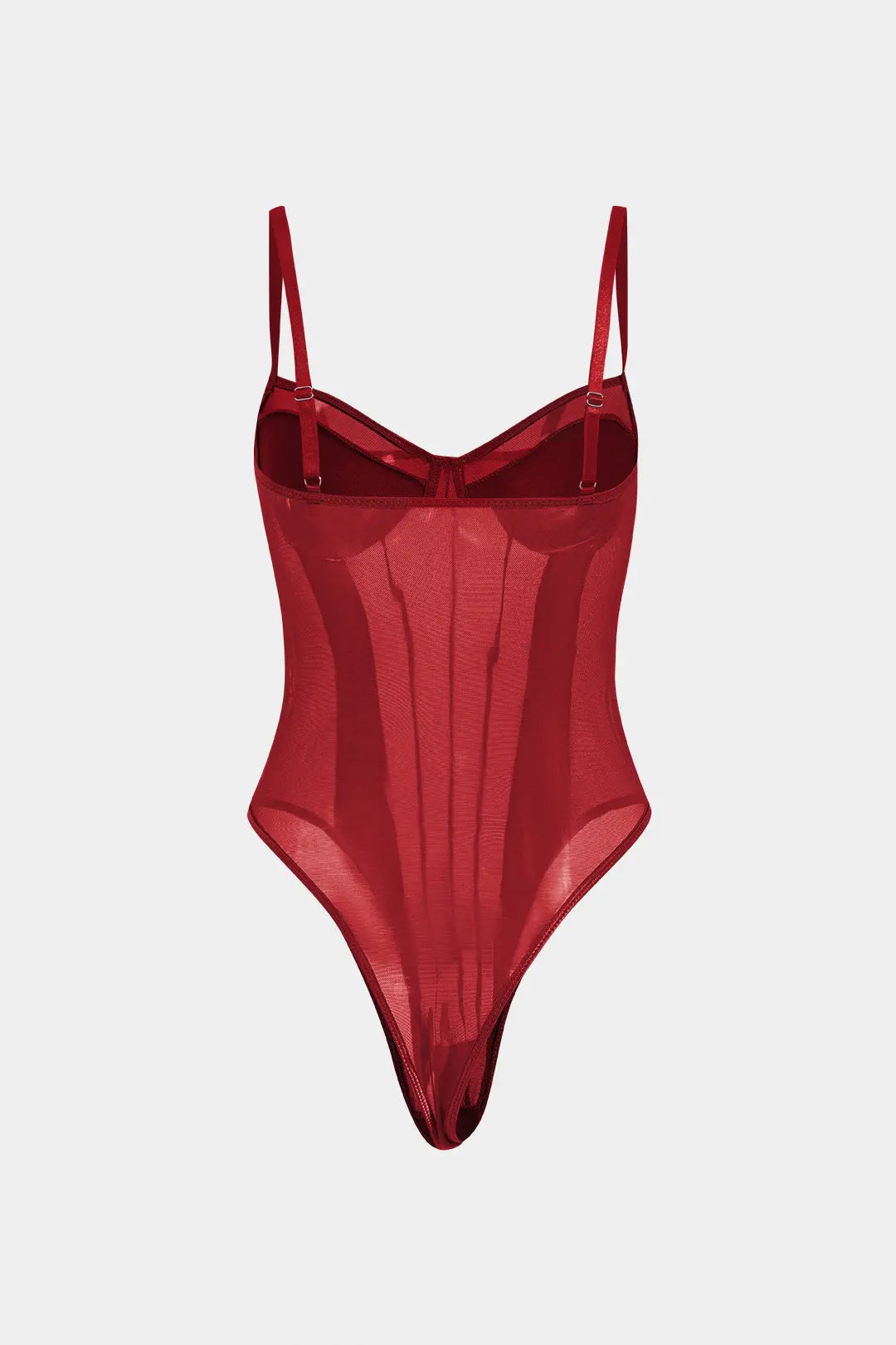 Mesh Backless Sheer Patchwork Corset Slip Bodysuit Dreamardi
