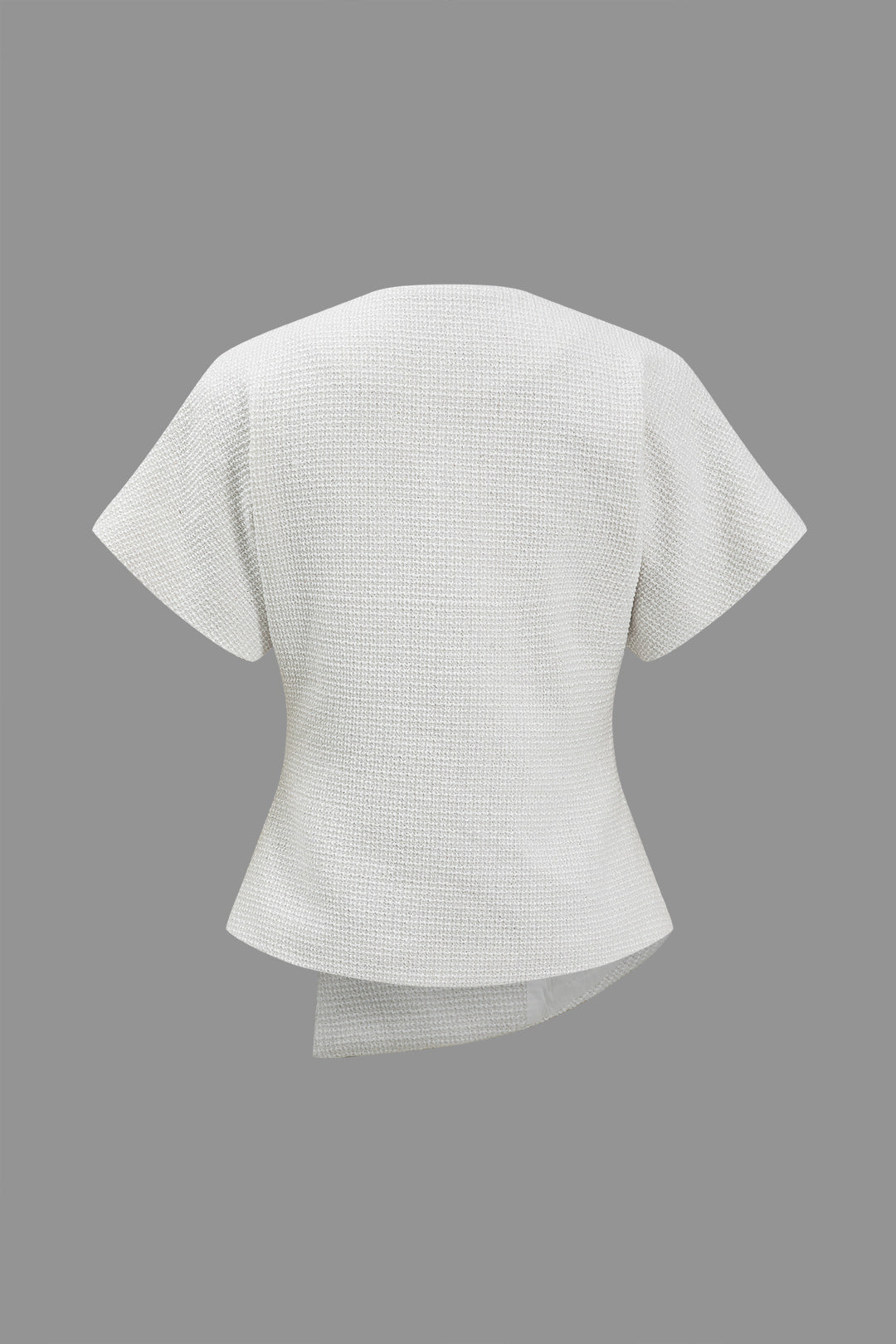 Solid Button V-Neck Short-Sleeve Shirt Dreamardi