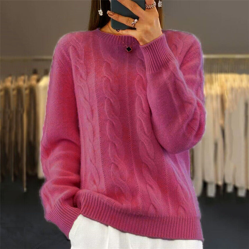 Fashion Retro Cable-knit Pullover Sweater Women Dreamardi