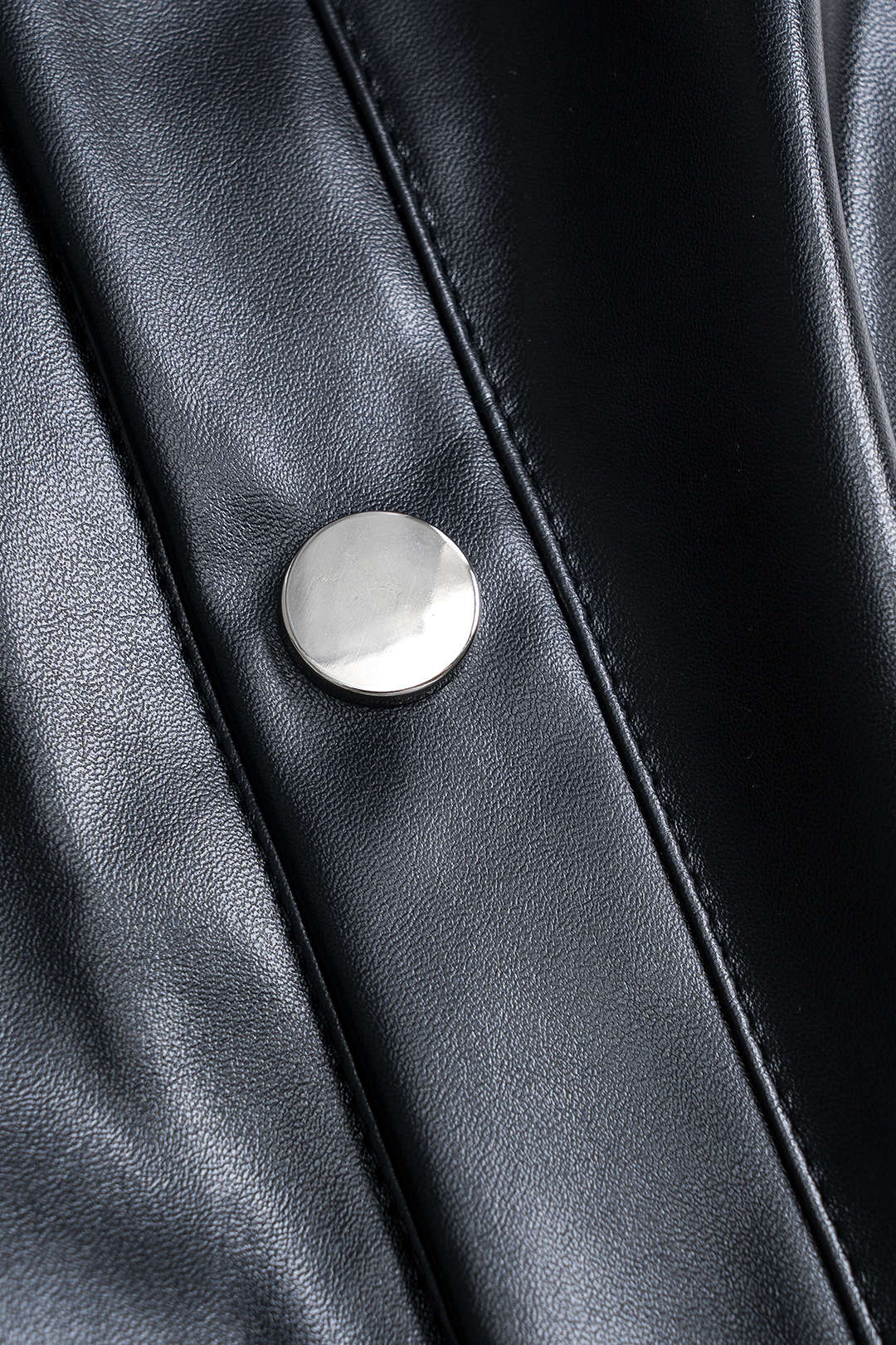 Faux Leather Button Wide Leg Trousers Dreamardi