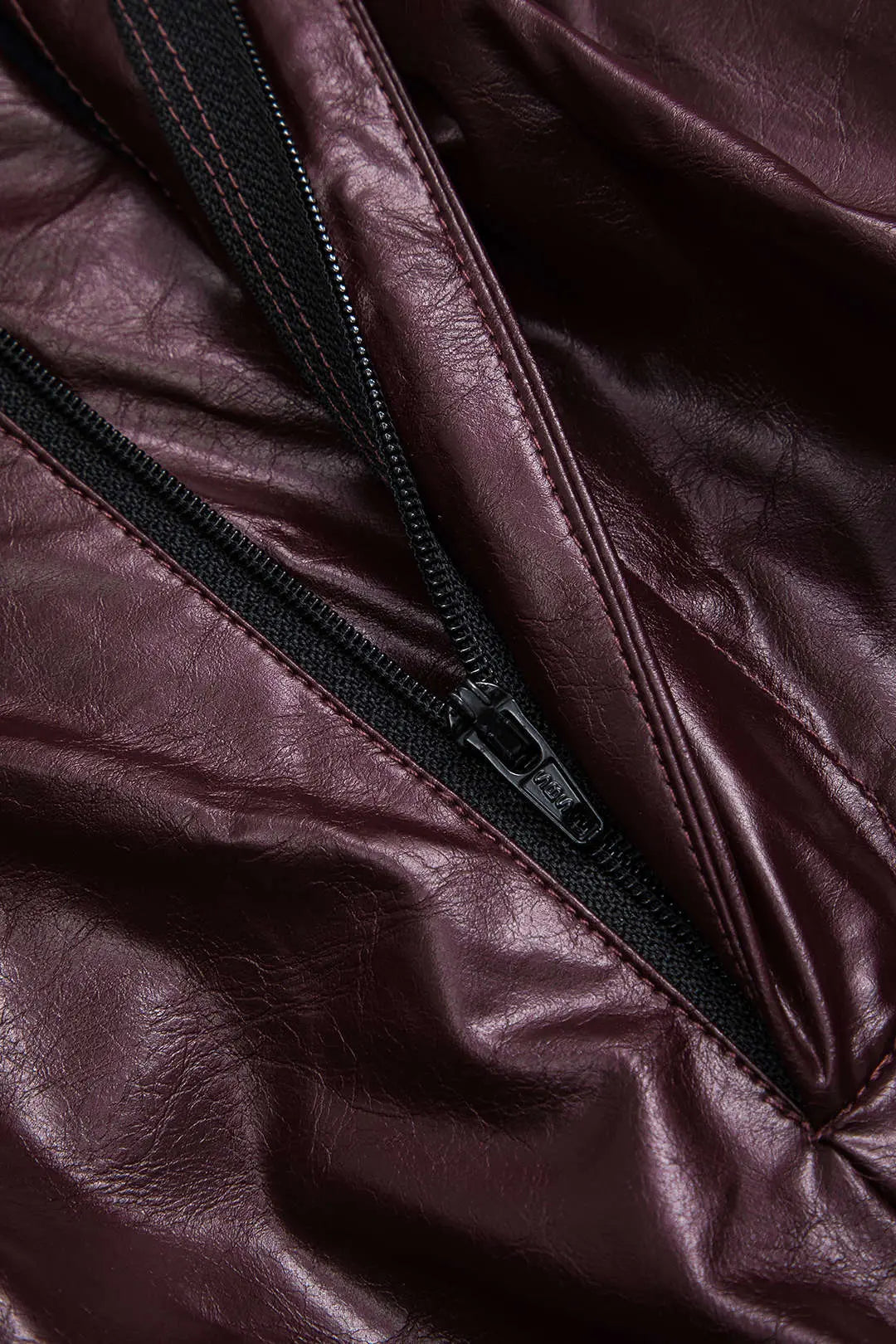 Faux Leather Button High Waist Pocket Trousers Dreamardi