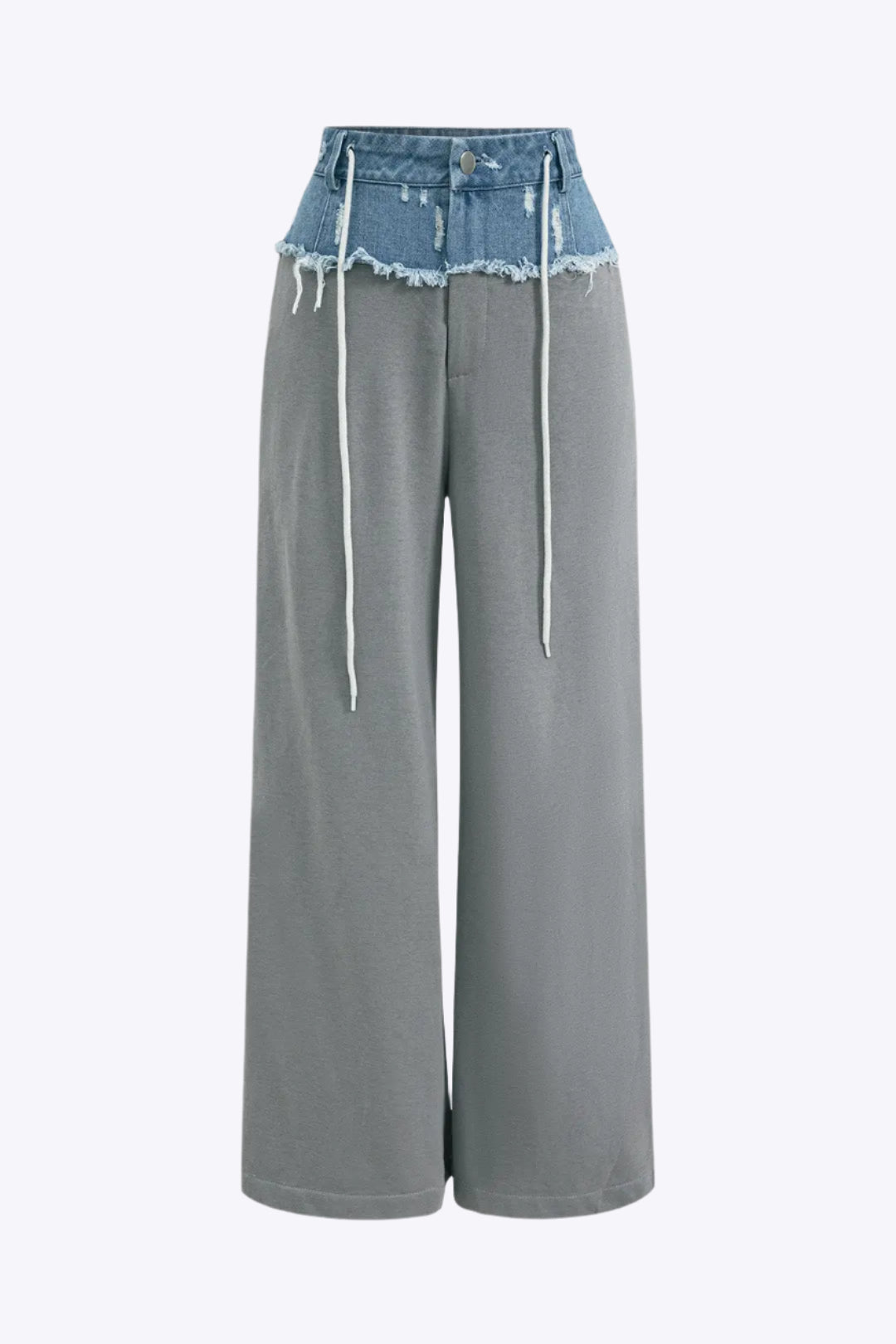 Denim Patchwork Wide Leg Trousers Dreamardi