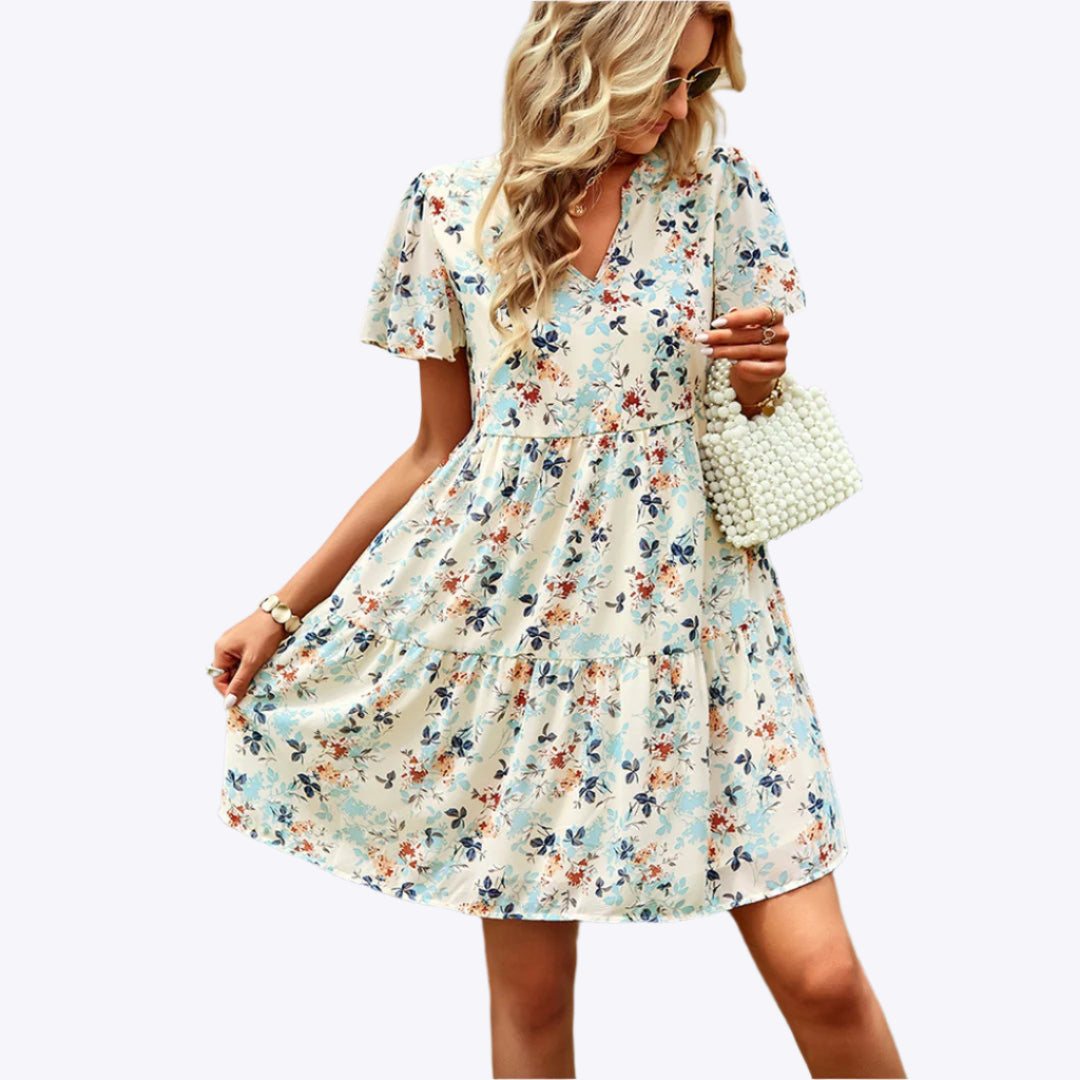 Una - Effortless Summer Beauty Woman's Floral Mini Dress