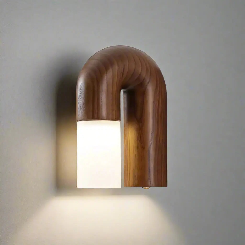 ArcusDesign | Houten Wandlelamp met Matt Lichtdiffusor Dreamardi