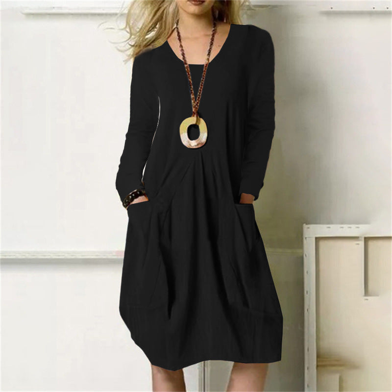 Thalassa - Relaxed Pocketed Style Woman's Midi Dress