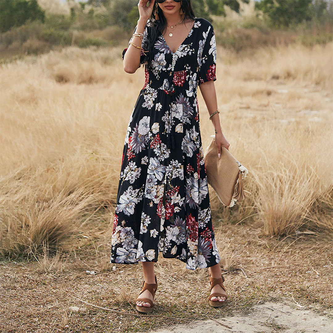 Henrietta - Chic Flowing Elegance Woman's Maxi Dress