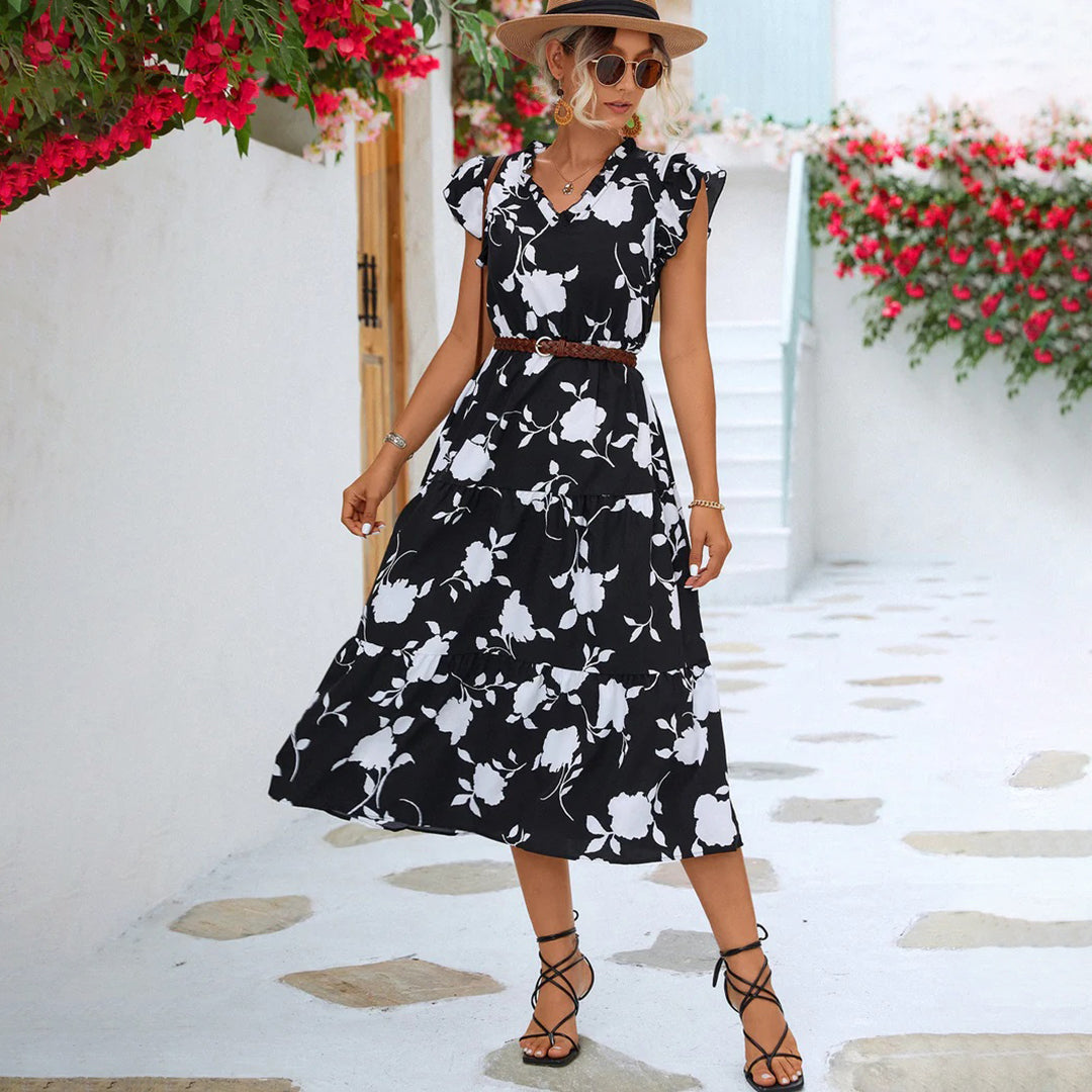 Gwyneth - Modern Luxe Design Woman's Midi Dress