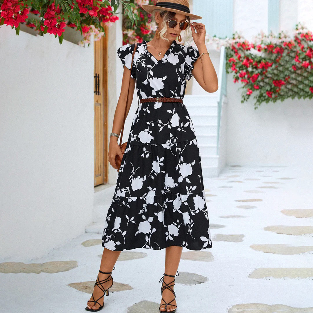 Gwyneth - Modern Luxe Design Woman's Midi Dress
