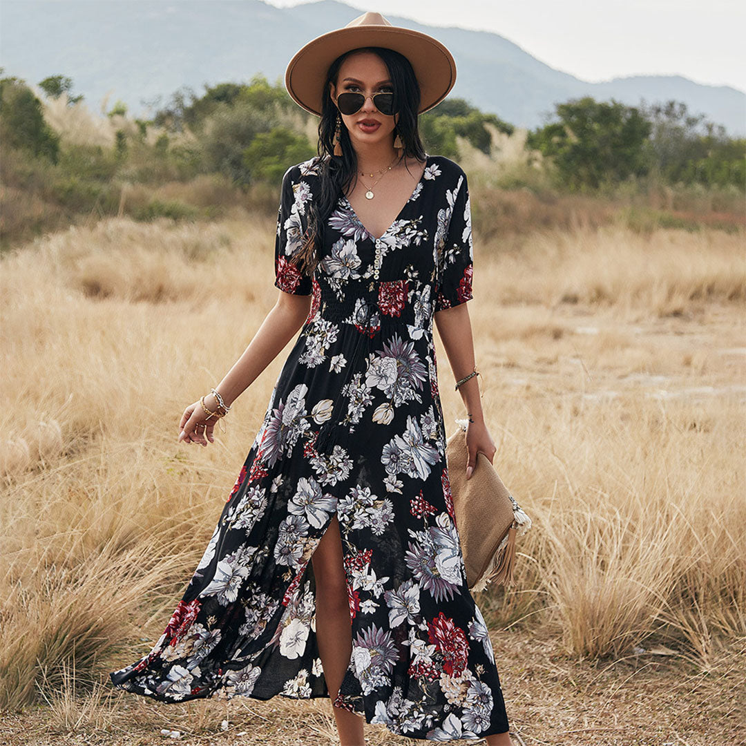 Henrietta - Chic Flowing Elegance Woman's Maxi Dress