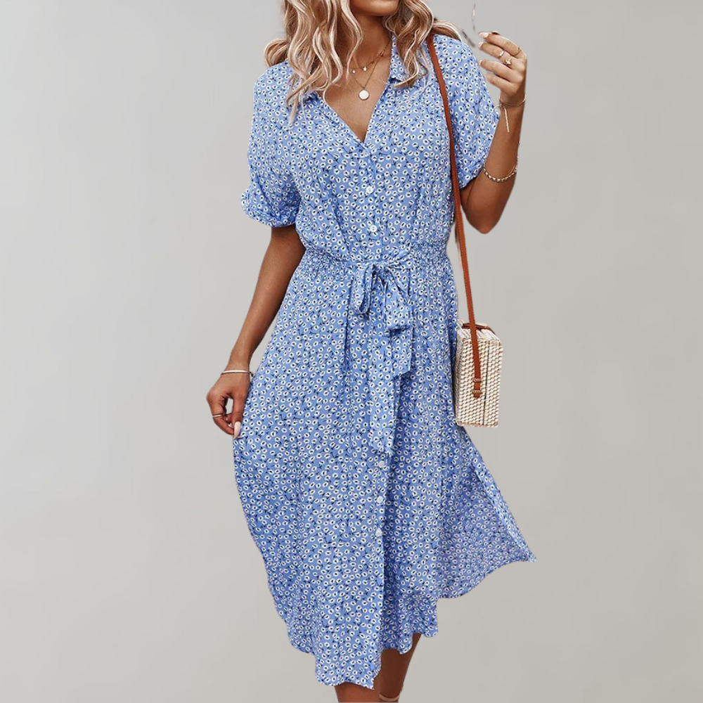 Anne - Effortless Summer Elegance Woman's  Midi Dress