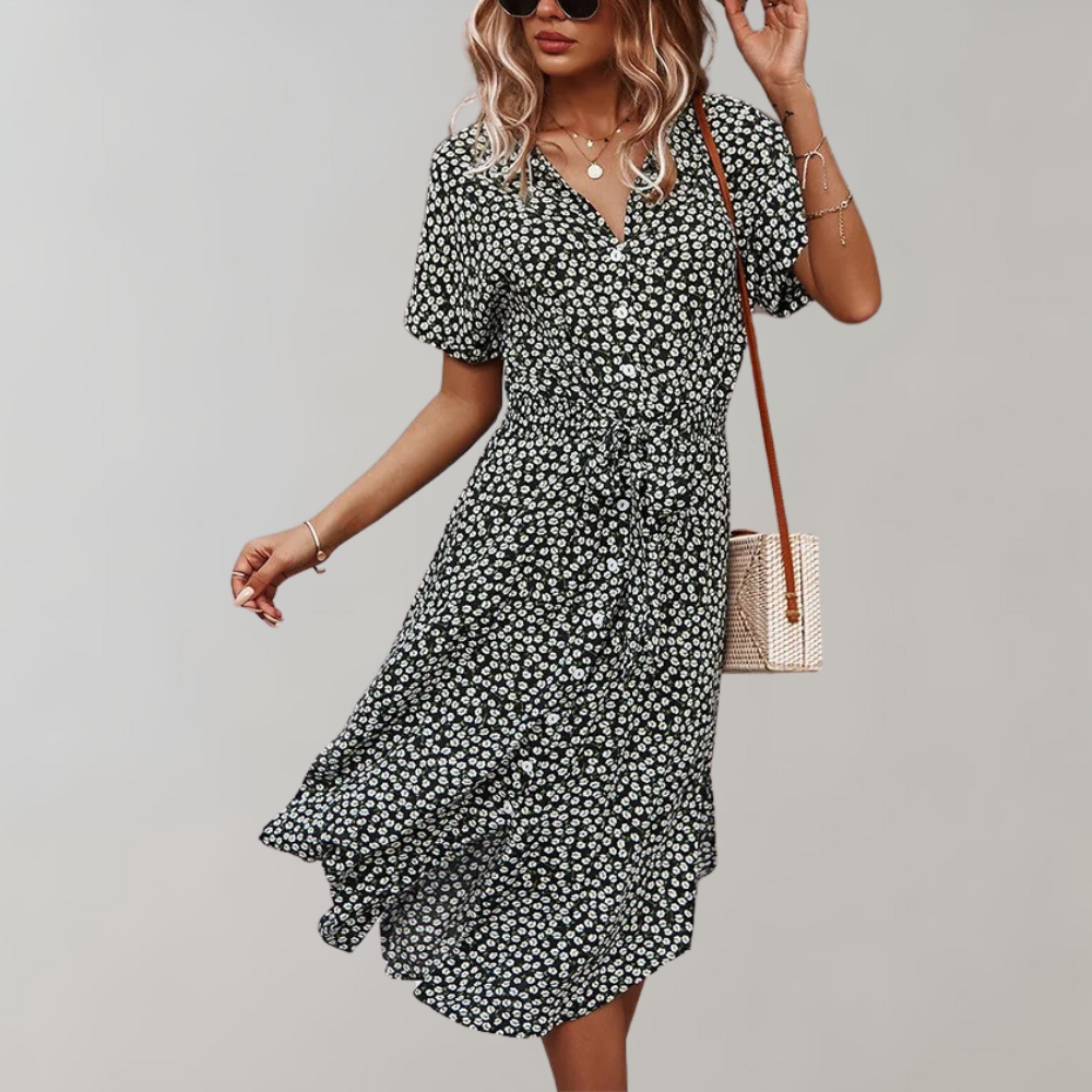 Anne - Effortless Summer Elegance Woman's  Midi Dress