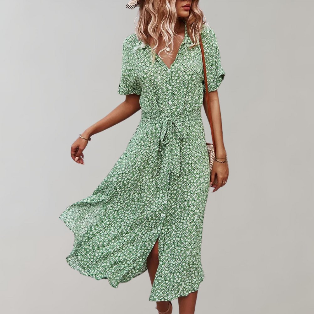 Anne - Effortless Summer Elegance Woman's  Midi Dress