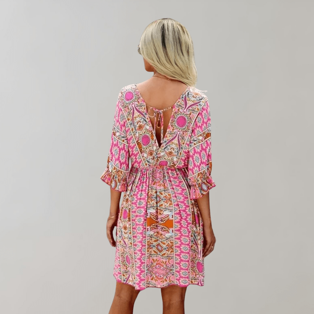 Zelina - Light & Flowing Beauty Woman's Mini Boho Dress