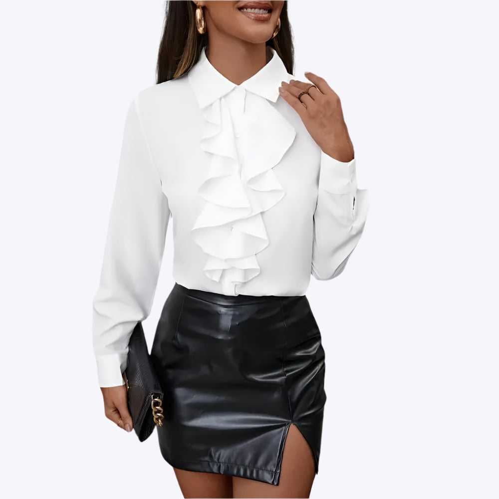 Eenvoudige damesblouse met ruches Dreamardi