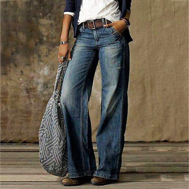 Elira - Modern Sophisticated Drape Woman's Wide Leg Trousers