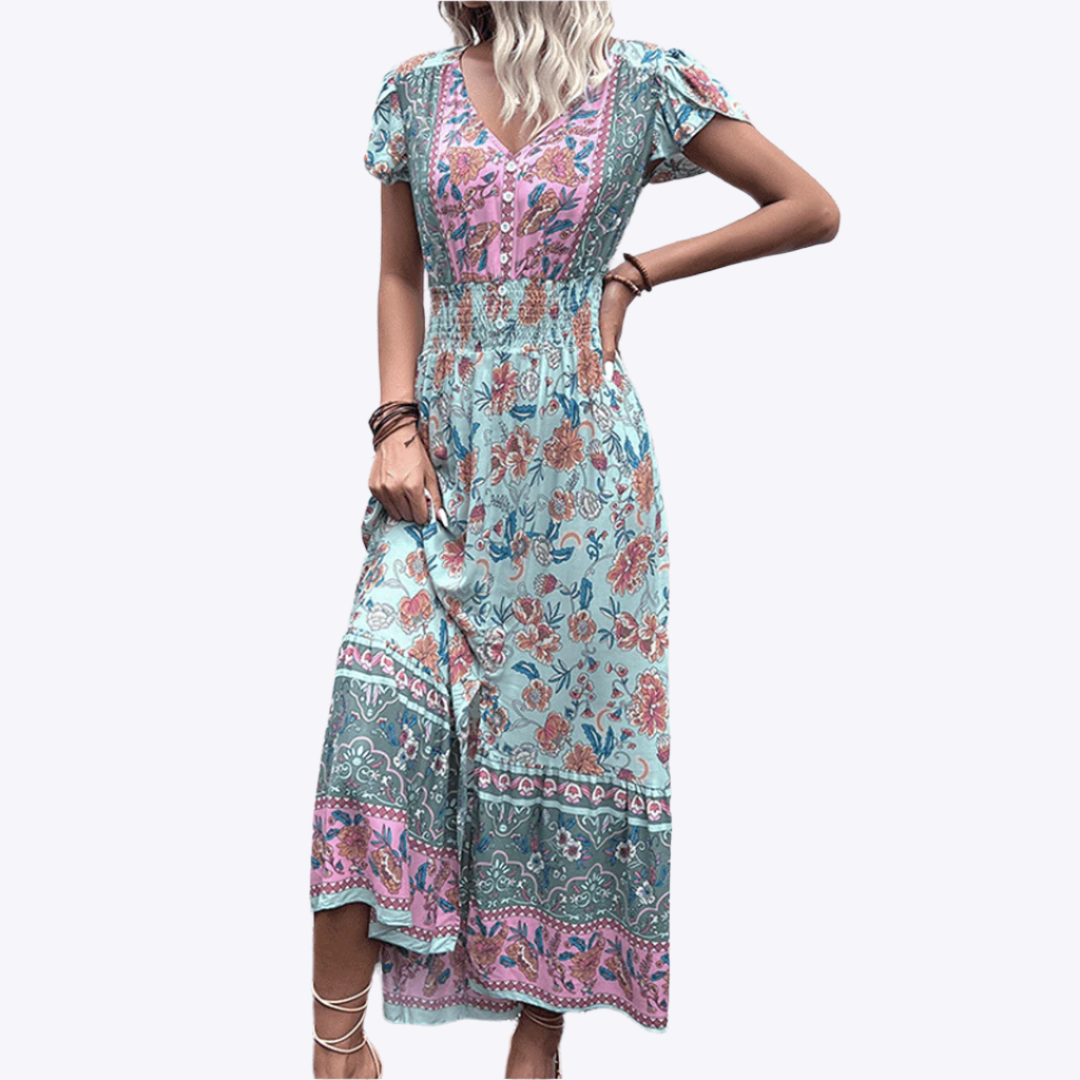 Clarissa - Flowing Boho Chic Woman's Maxi Dress