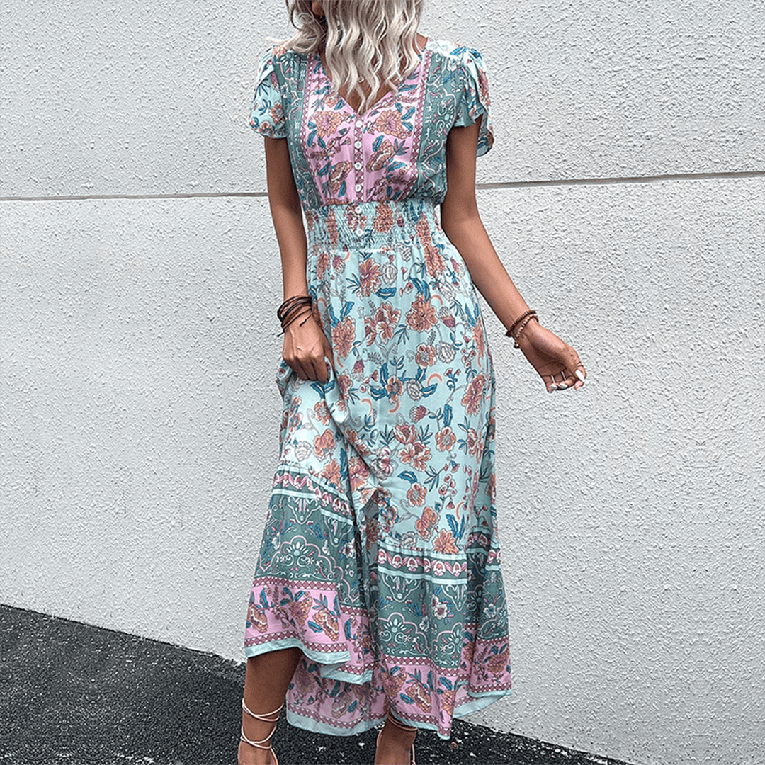 Clarissa - Flowing Boho Chic Woman's Maxi Dress