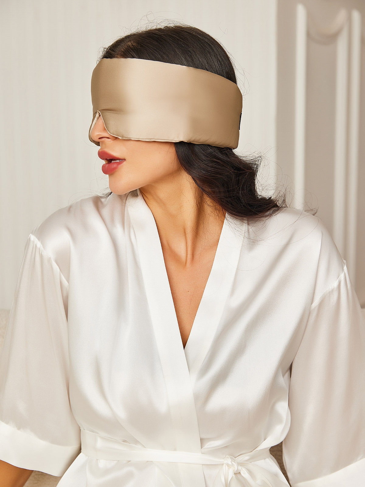 Elegant zijden slaapoogmasker uit één stuk Dreamardi