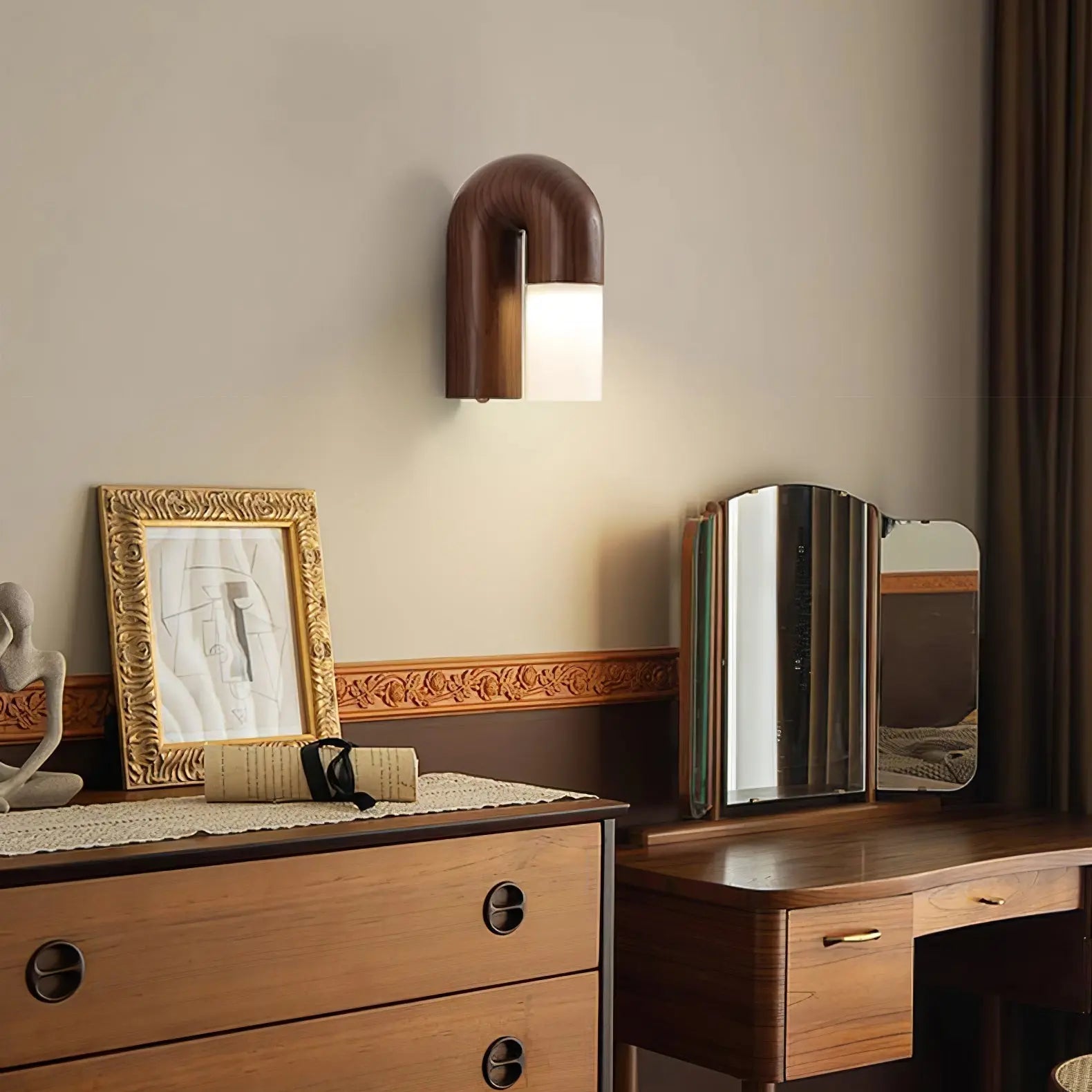 ArcusDesign | Houten Wandlelamp met Matt Lichtdiffusor Dreamardi