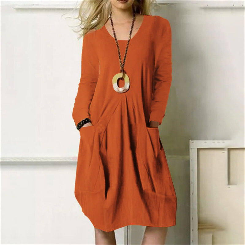 Thalassa - Relaxed Pocketed Style Woman's Midi Dress