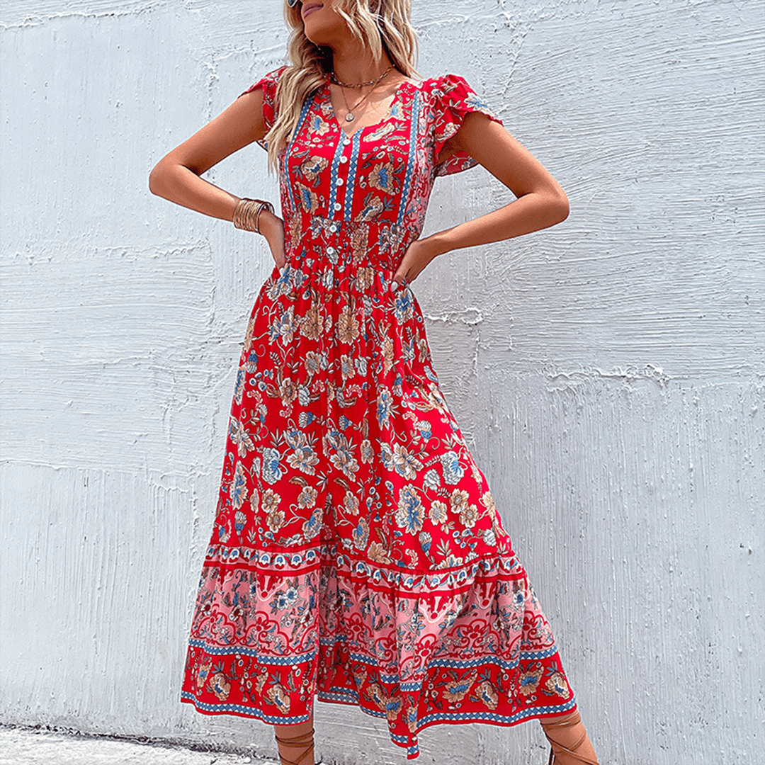 Clarissa - Flowing Boho Chic Woman's Maxi Dress