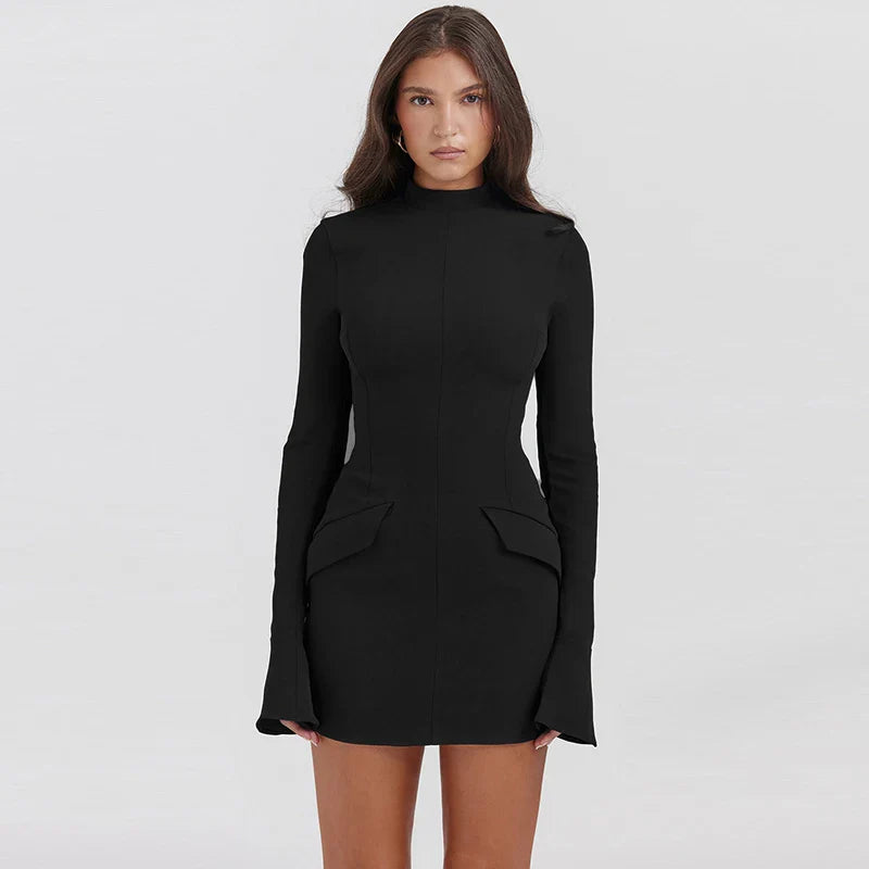 Rose - Classic Bodycon Fit with Pockets Woman's Mini Dress