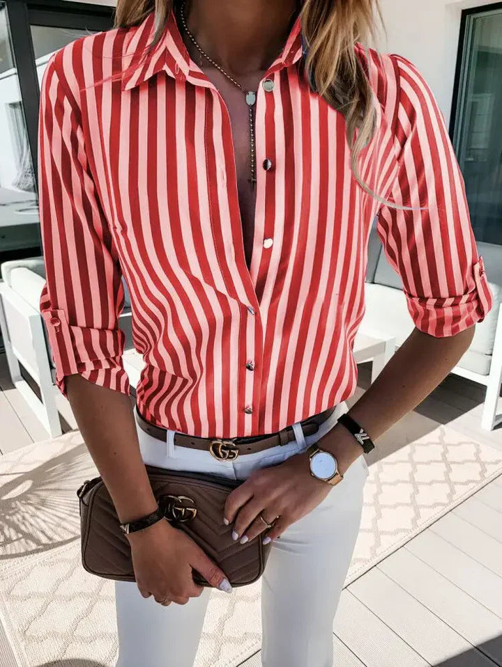 Thalia - Classic Breton Striped Women's Blouse