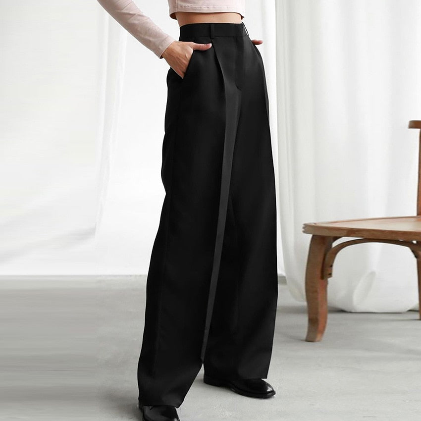 Vale - Timeless High-Waisted Woman's Wide-Leg Trousers