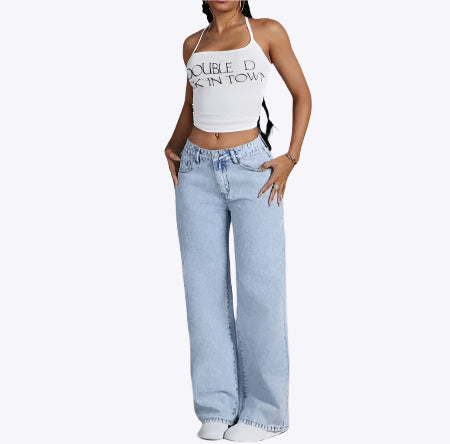 Niamh - Casual Oversized Fit Women's Baggy Jeans