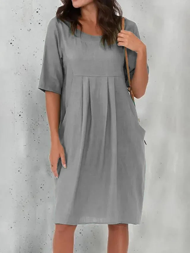 Juno - Elegant Leisure Style Woman's Midi Dress
