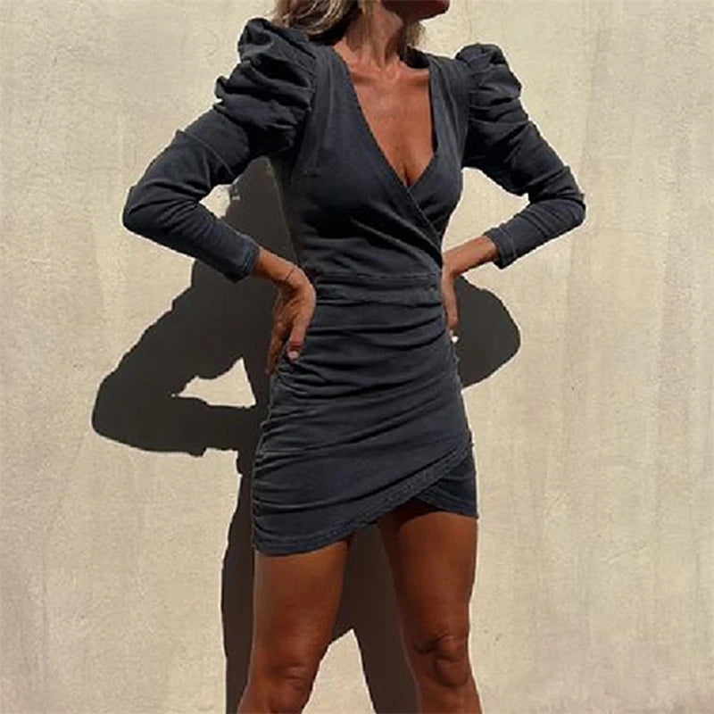 Eden - Chic V-Neck Flowing Woman's Dress
