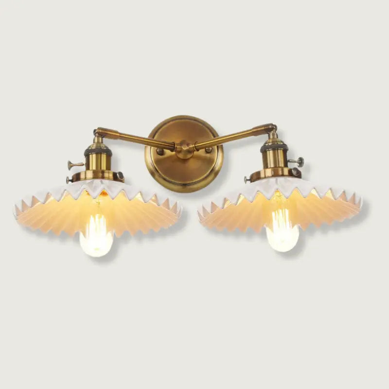 AntiekLuxe | Keramische Doppelkopf-Wandlamp Dreamardi
