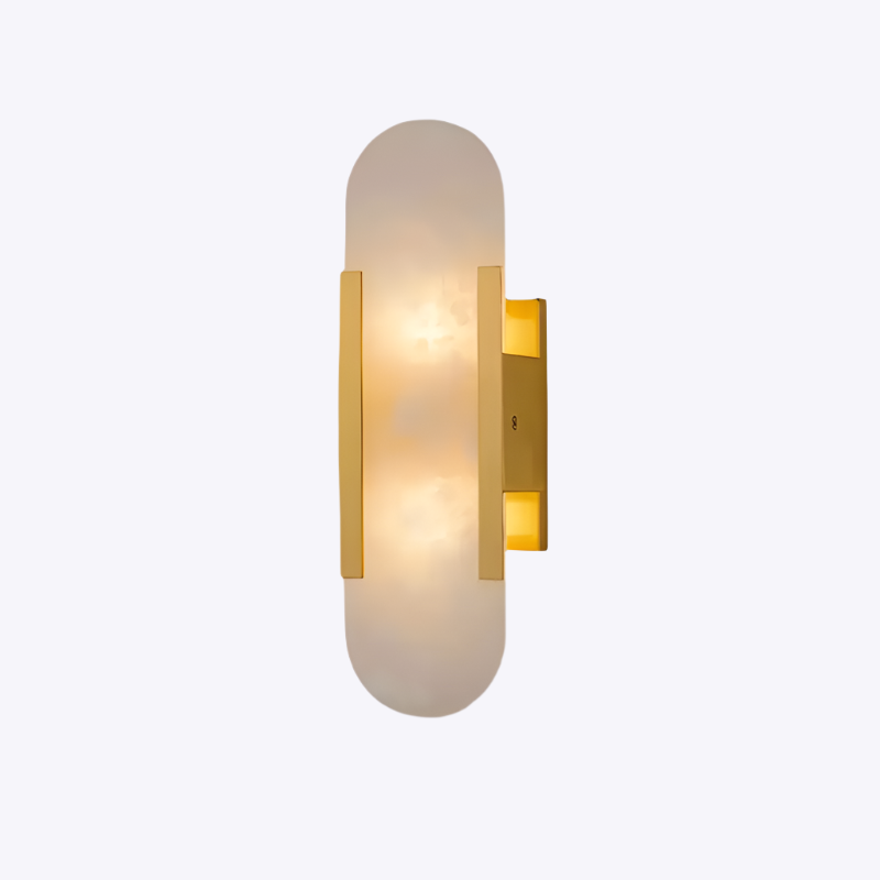 AlabasterGlow | Elegante Wandleuchte met Messing Accenten Dreamardi