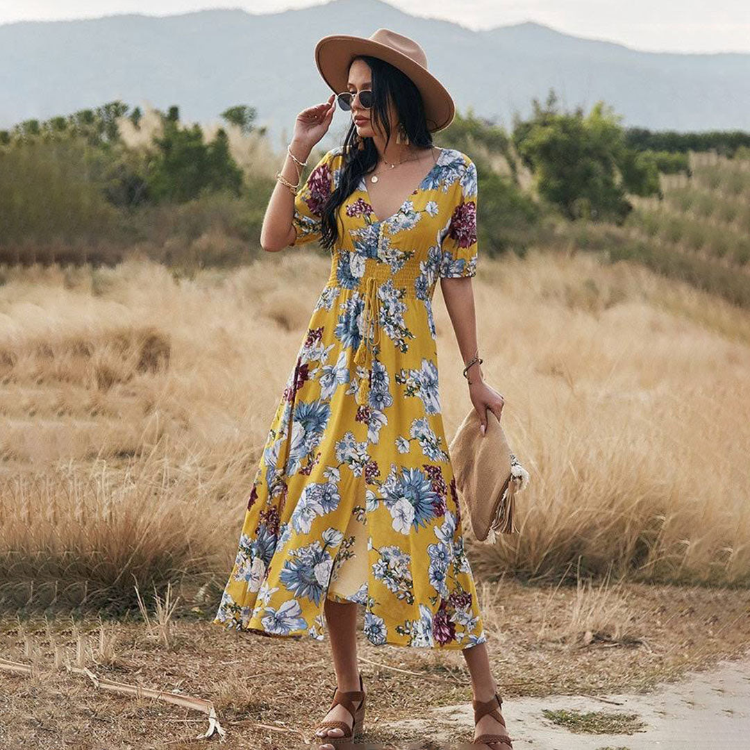 Henrietta - Chic Flowing Elegance Woman's Maxi Dress