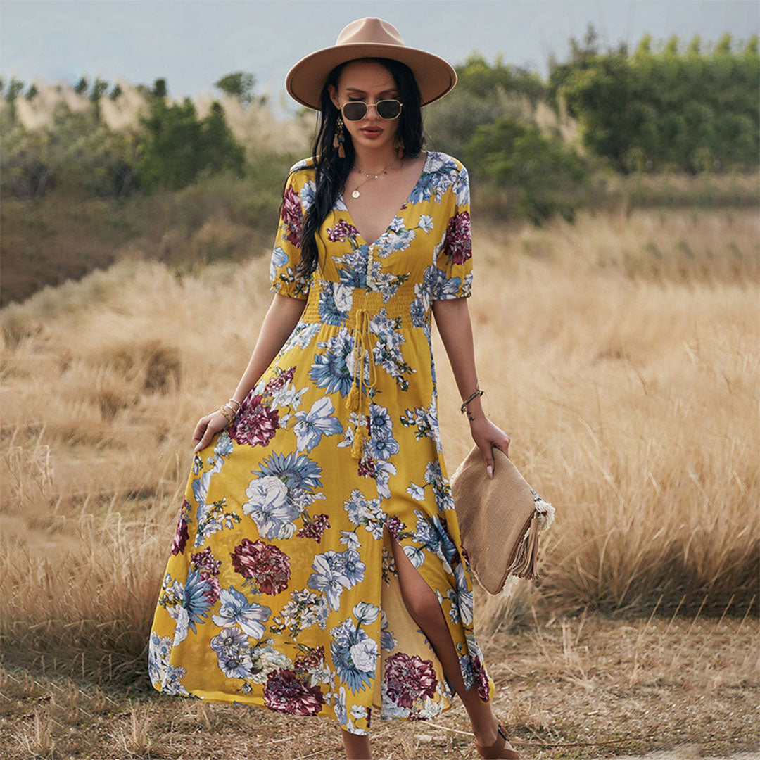 Henrietta - Chic Flowing Elegance Woman's Maxi Dress