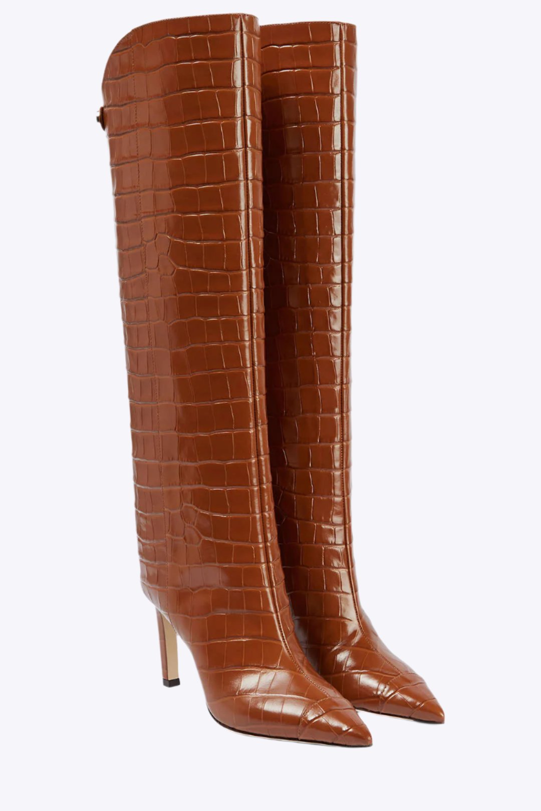 Crocodile Leather Pointed Toe Over The Knee Boots Dreamardi