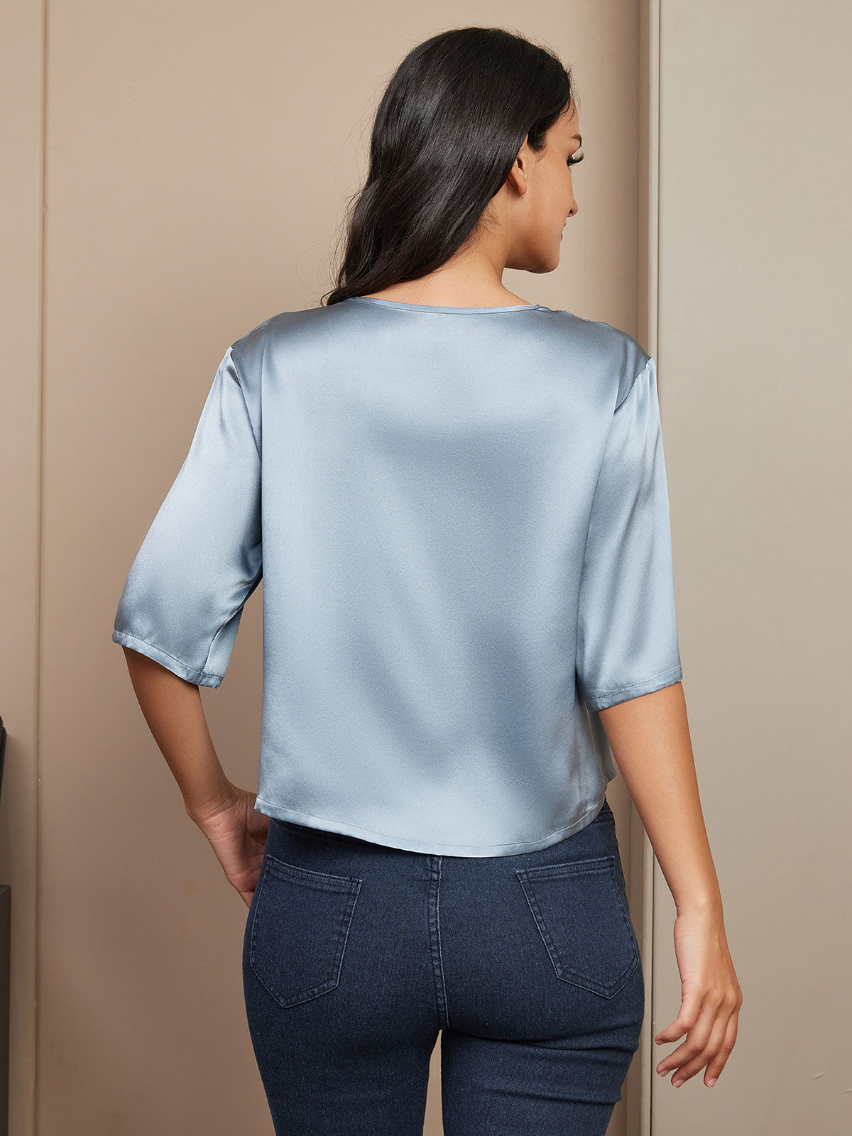 Zuivere Zijde Casual Halve Mouw Dames T-Shirt Dreamardi