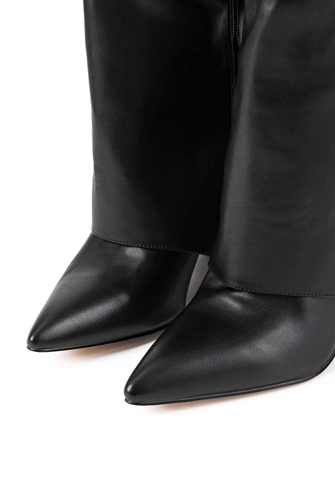 Metal Buckle Pointed Knee High Boots Dreamardi
